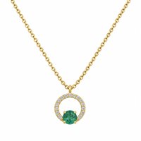 Necklace Crivelli Woman in Yellow Gold Smeraldo 370-XN6971